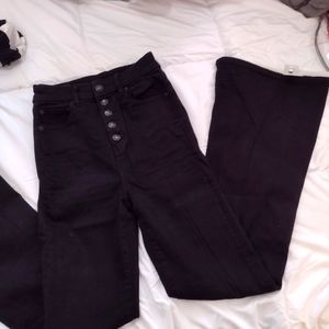 American Eagle Super Super Stretch Hi-Rise Slim Flare Jeans.